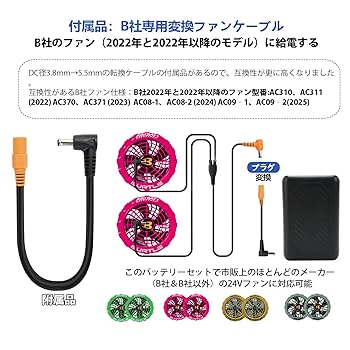 Amazon.co.jp: 空調作業服 バッテリー 24V 20000mAh DC/Type-C